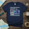Chicago It's A Shore Thing t-shirt design with a sailboat graphic and city skyline