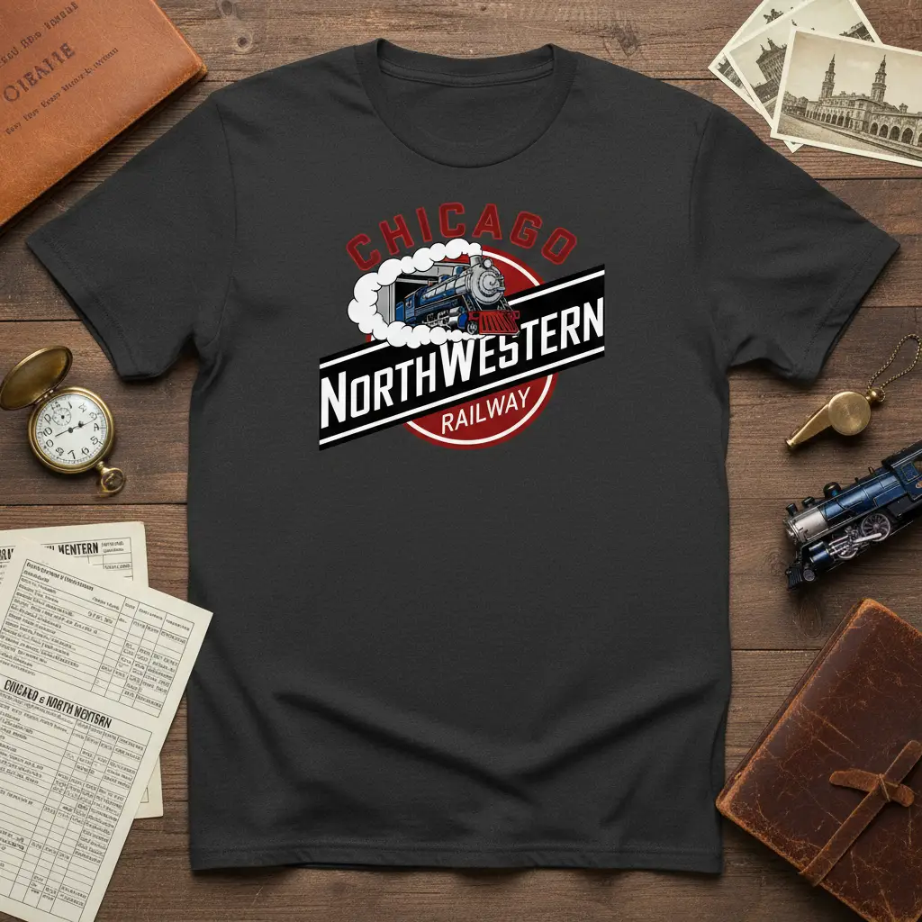 Chicago Northwestern Railway Vintage Train T-Shirt Gift