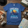 Chicago The Windy City text design featuring stylish typography on quality t-shirt