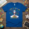 Chicka Chicka Boom Boom I'm Glad to See You t-shirt with rocket, alphabet letters, and ABC blocks