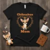 Chihuahua Mom t-shirt with cute chihuahua wearing a tiara inside a heart graphic