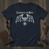 Children of the Night t-shirt with a white gothic bat graphic and celestial star