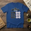 Chinese Chess Pieces Dragon Wall T-Shirt featuring xiangqi characters and a dragon silhouette against a wall graphic