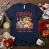 Chismosa Social Club T-Shirt with retro design featuring three women on a couch, text "Chismosa ESTD. 1952" and "Social Club"