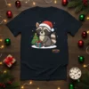 Christmas Raccoon Gift creative graphic design printed on comfortable cotton t-shirt