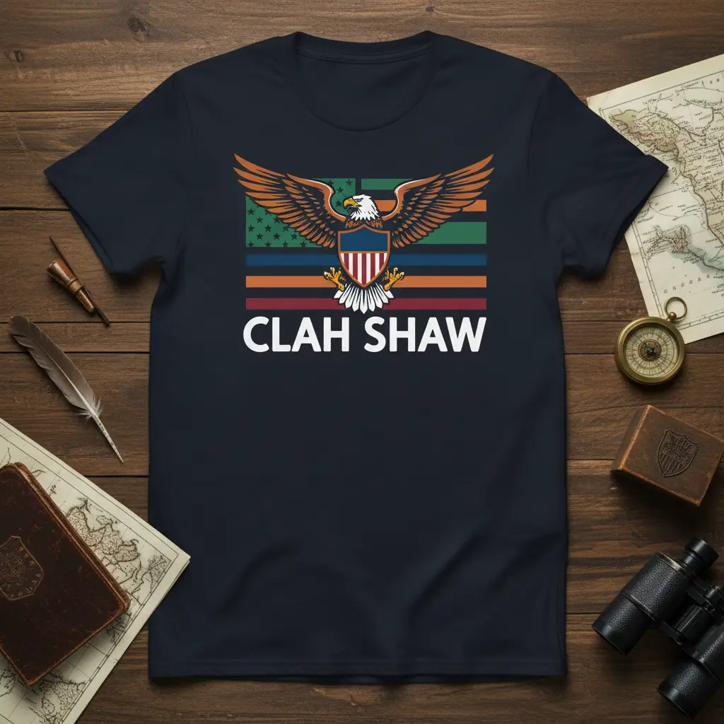 Clah Shaw Eagle Usa Flag T-Shirt Patriotic Pride Gift
