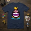 Clash Royale King Laugh t-shirt design featuring the iconic laughing King emote in a cartoon style
