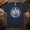 Class of 1975 50 Years Later Golden Anniversary Reunion t-shirt with graduation cap and retro icons
