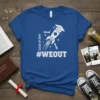 Class of 2019 #WEout graduation t-shirt design with a rocket, graduation cap, and diploma graphics