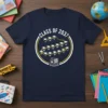 Class of 2037 graduation journey t-shirt design showing academic progression with graduation caps and books