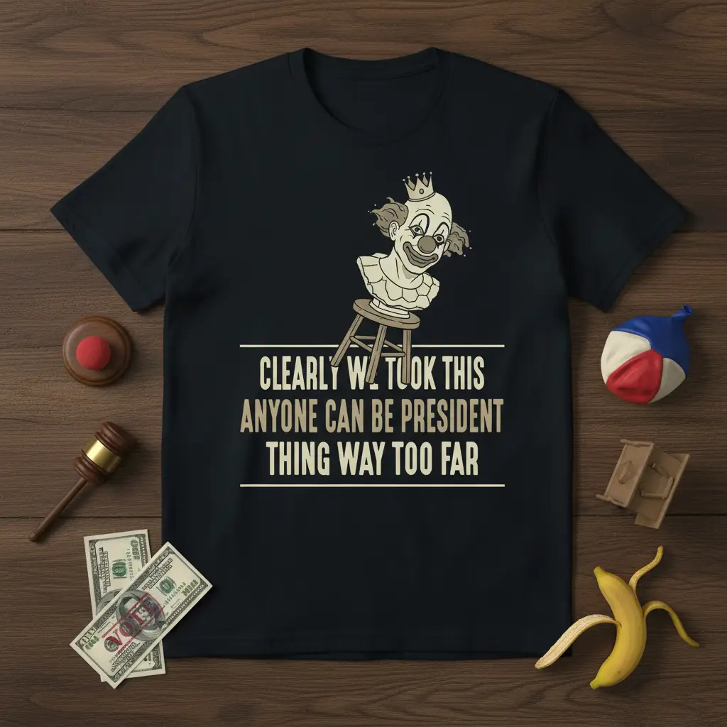 Clearly We Took This Anyone Can Be President Thing Way Too Far T-Shirt