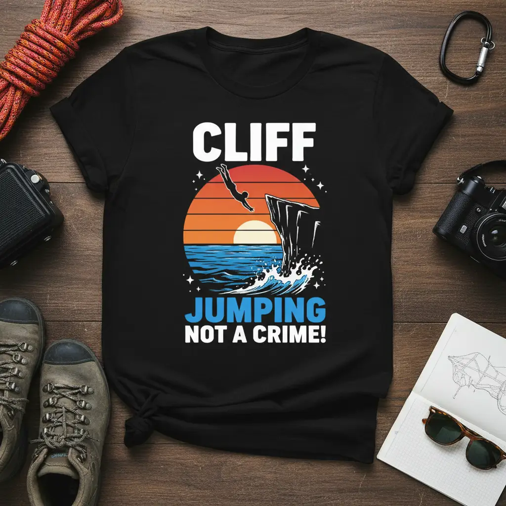 Cliff Jumping Not a Crime! T-Shirt Extreme Sports Gift