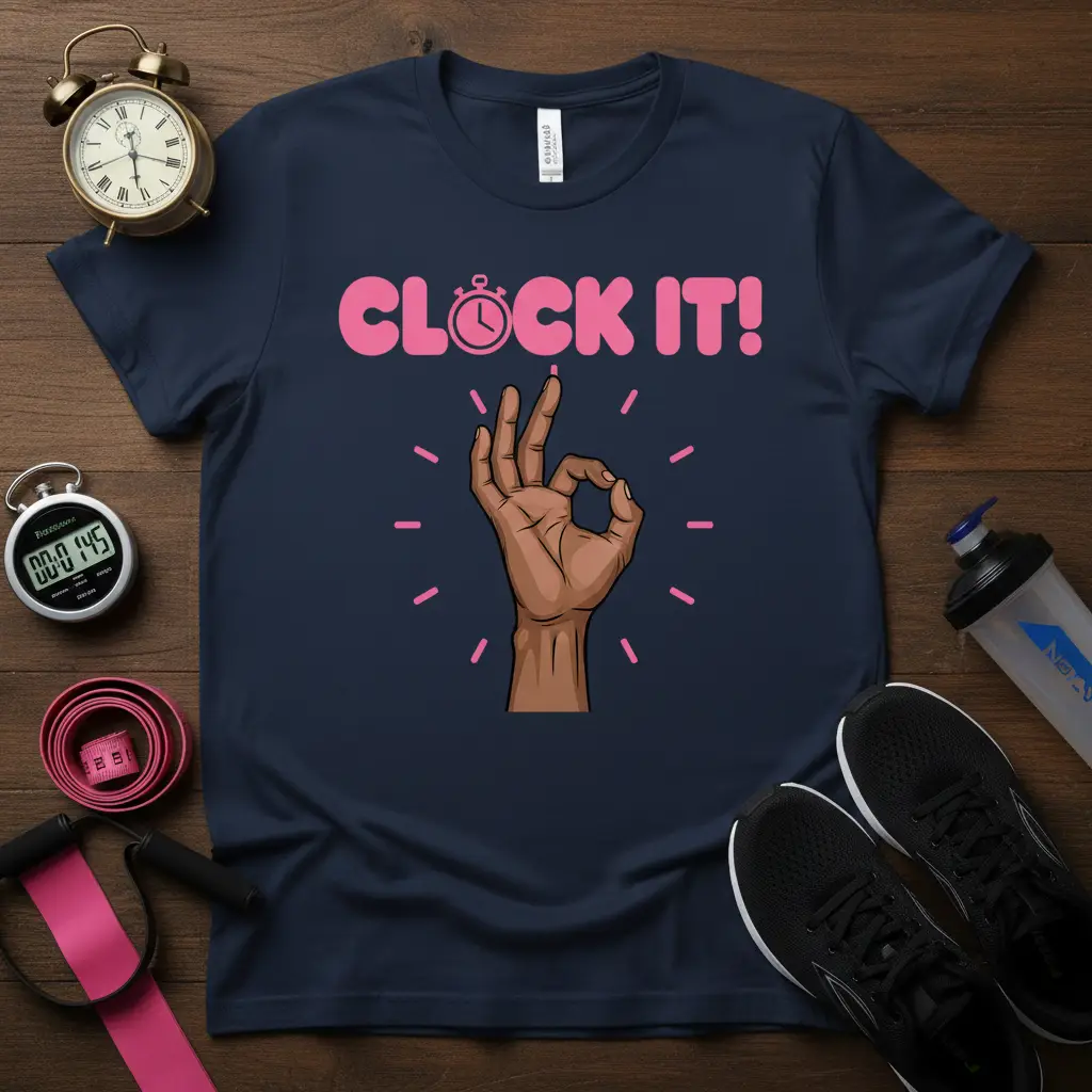 Clock It! Fitness Motivation T-Shirt Gym Workout Gift