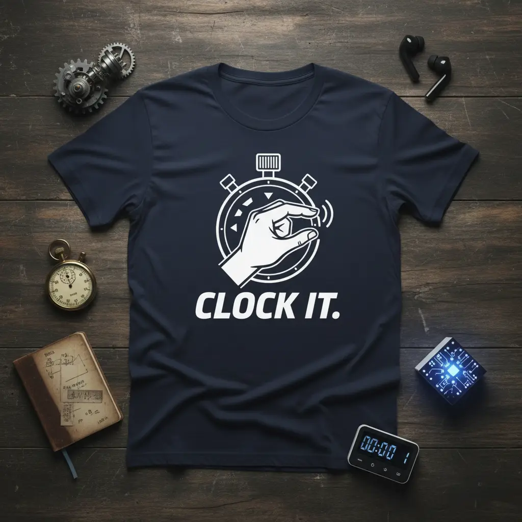 Clock It. Motivational Quote T-Shirt for Productivity Lovers