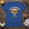 Club Sandwiches Not Seals funny t-shirt design featuring a large club sandwich graphic and witty text