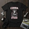 Cobra Powered By Venom T-Shirt with a coiled cobra and piston design in red and white text