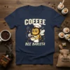 Coffee Bee Barista T-Shirt with a cute bee wearing a chef hat and apron pouring coffee