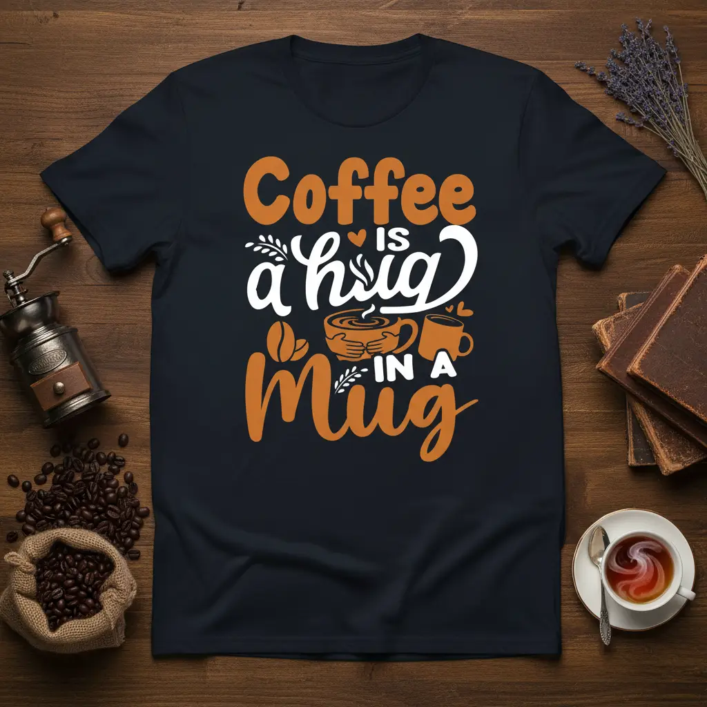 Coffee Is a Hug in a Mug T-Shirt for Coffee Lovers
