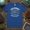 Columbus Mississippi Homeschoolers t-shirt featuring a circular design with text and a small plant graphic