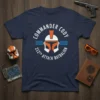 Commander Cody 212th Attack Batbalion text and helmet graphic on a navy blue t-shirt