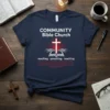 COMMUNITY Bible Church reaching text design featuring stylish typography on quality t-shirt