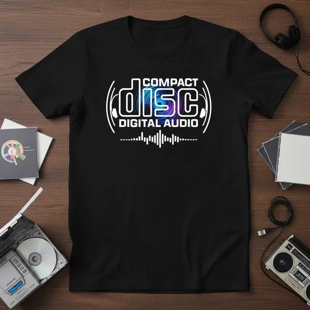 Compact Disc Digital Audio T-Shirt Retro Music Gift