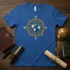 Compass Globe Navigation T-Shirt detailed graphic design printed on comfortable cotton t-shirt