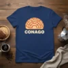 Conago concha t-shirt design featuring a stylized illustration of a concha and the word CONAGO in bold lettering