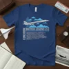 Concorde British Legend t-shirt design featuring a supersonic jet illustration and historical text