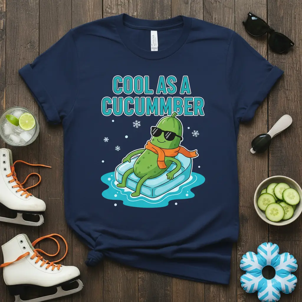 Cool As a Cucumber T-Shirt Funny Vegetable Pun Lover Gift