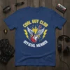 Cool Guy Club Official Member text with a winged electric guitar graphic, yellow lightning bolts, and musical notes on a