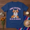Corgi Calavera Día de los Muertos T-Shirt featuring a corgi decorated in sugar skull style with flowers