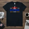 Black t-shirt with "CORY BOOKER 2020" in red and blue text, featuring a graphic of the Capitol building and stars