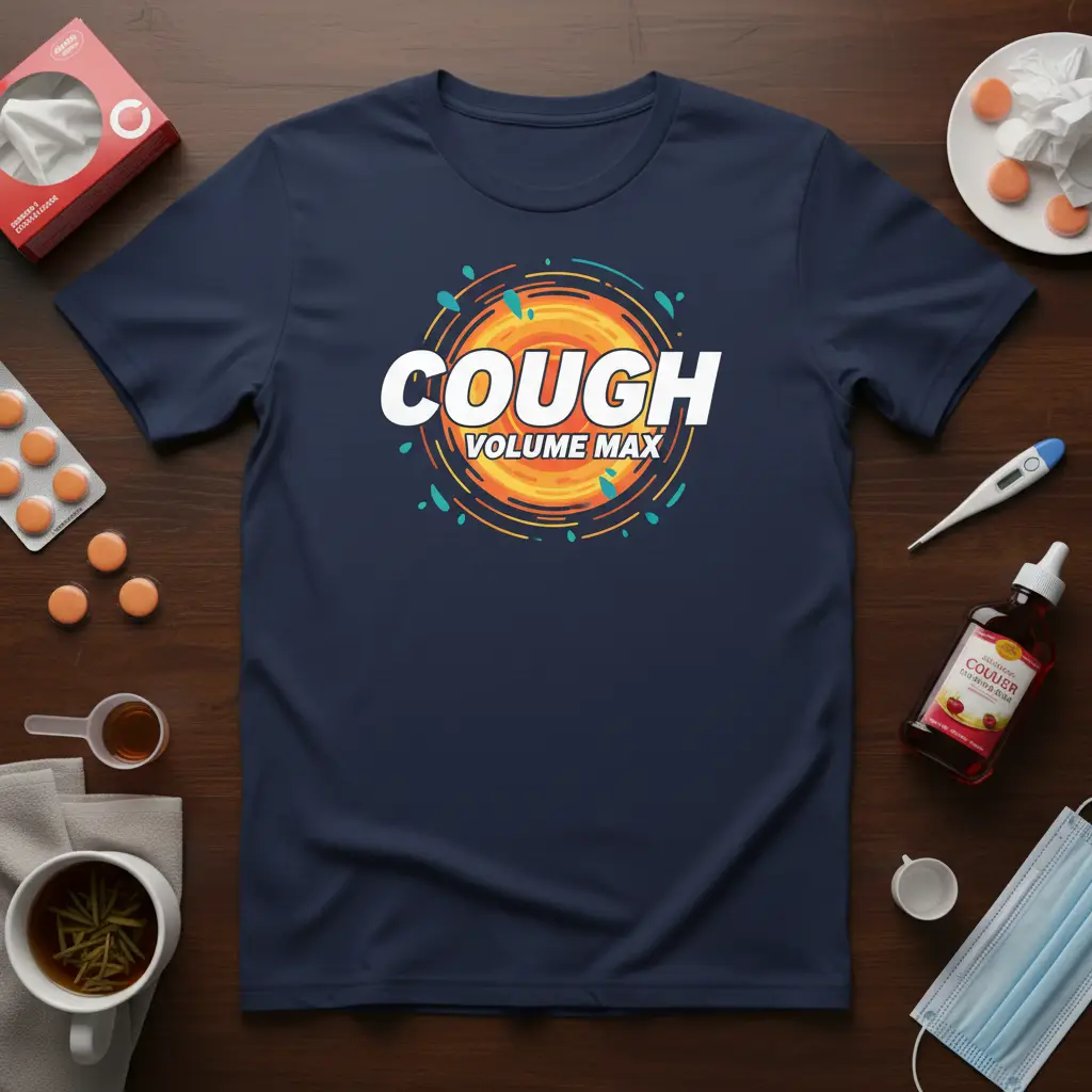 Cough Volume Max Funny Sarcastic Sick Day T-Shirt