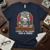 Counsel of the Canines - Paw & Order text on a navy t-shirt featuring a dog in a suit at