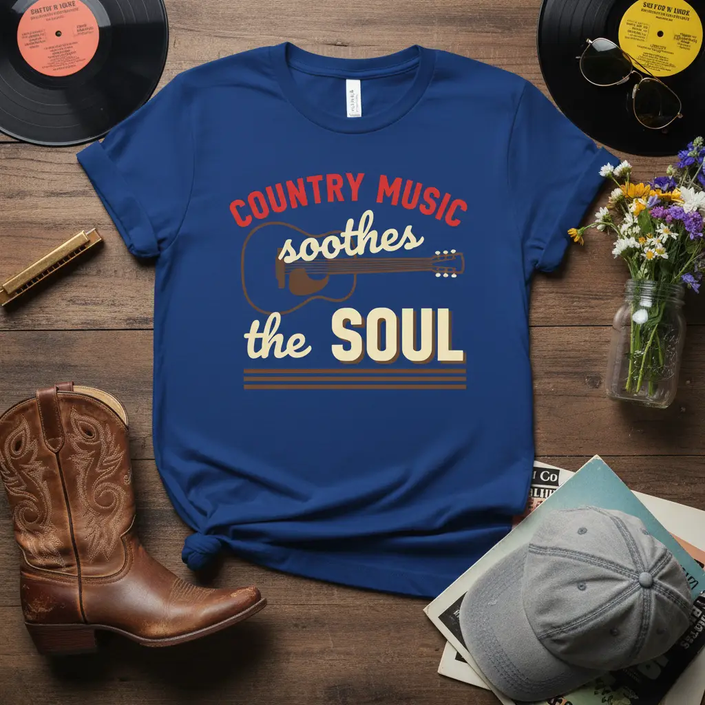 Country Music Soothes the Soul Guitar T-Shirt Gift