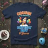 Cousin of the Awesome Birthday Boy 8 Years t-shirt with rocket, balloons, and stars graphic