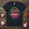 Cousin of The Berry First Birthday Girl text with strawberry and floral wreath design on a navy t-shirt