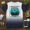 Crazy Crypto Asians t-shirt design featuring a cityscape with Bitcoin logo and circuit board accents
