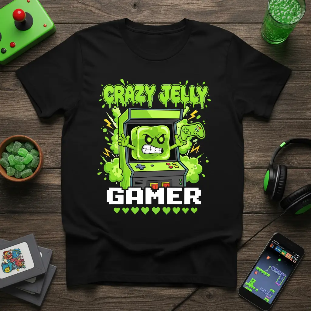 Crazy Jelly Gamer T-Shirt Fun Video Game Apparel