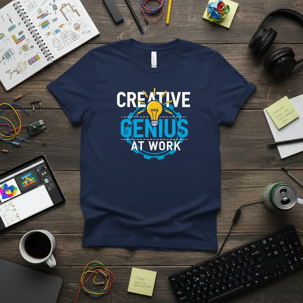 Creative Genius at Work T-Shirt Funny Quote