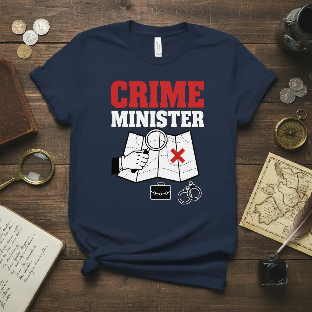 Crime Minister T-Shirt Funny Detective Gift for Investigators