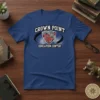 Crown Point Education Center t-shirt featuring a bulldog mascot and school name in white and red text