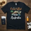 Cruise Squad 2026 Australia t-shirt with cruise ship, palm tree, and Sydney Opera House graphic