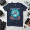Crystal River Florida manatee t-shirt with mother and baby manatees swimming underwater with fish and coral