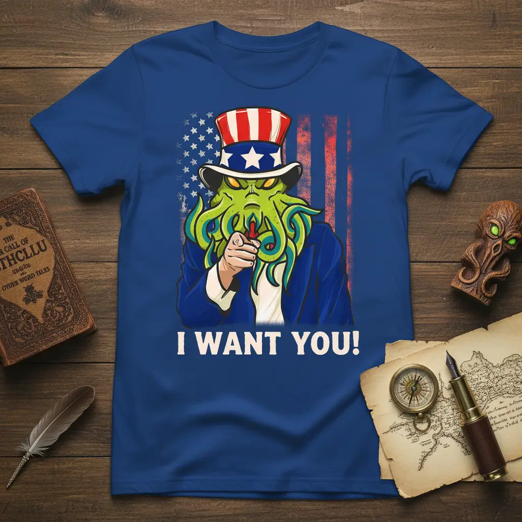 Cthulhu I Want You! Uncle Sam T-Shirt Horror Fan Gift