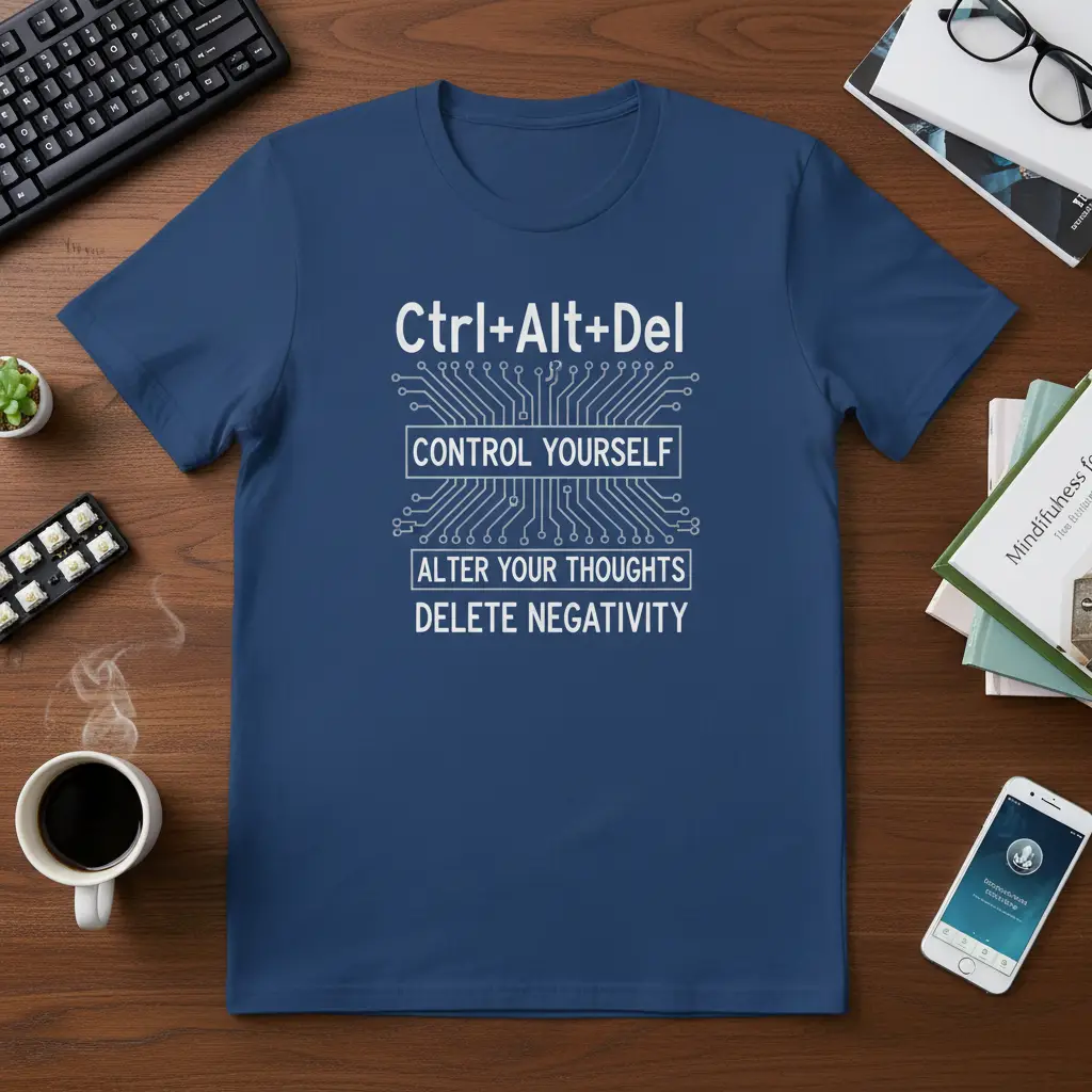 Ctrl+alt+del Control Yourself Alter Your Thoughts Playful T-Shirt