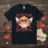 Cupid Says 6 7 Six Seven Valentine's Day t-shirt with a cupid graphic holding the numbers 6 and 7