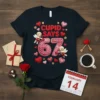 Cupid Says 67 t-shirt design with pink knitted numbers and cute cupid graphics for a birthday celebration