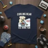 Curling Bear Ice Rink Fun t-shirt design featuring a polar bear playing curling with text "Curling Bear" and "Ice Rink